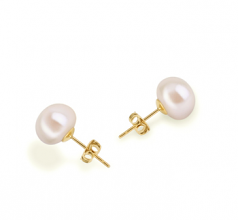 8-9mm AAA Quality Freshwater Cultured Pearl Earring Pair in White