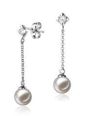 6-7mm AAAA Quality Freshwater Cultured Pearl Earring Pair in Ingrid White