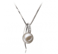 7-8mm AAAA Quality Freshwater Cultured Pearl Pendant in Destina White