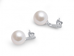 12-13mm AA+ Quality Freshwater - Edison Cultured Pearl Earring Pair in Edison Dangle White