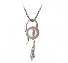 7-8mm AA Quality Japanese Akoya Cultured Pearl Pendant in Jennifer White