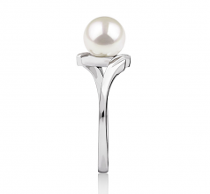 6-7mm AAA Quality Japanese Akoya Cultured Pearl Ring in Daron White