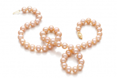 7-8mm AA Quality Freshwater Cultured Pearl Necklace in Pink