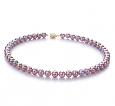 7.5-8mm AAA Quality Freshwater Cultured Pearl Necklace in Lavender