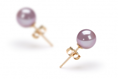 6-7mm AAAA Quality Freshwater Cultured Pearl Earring Pair in Lavender