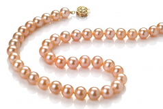 7-8mm AAAA Quality Freshwater Cultured Pearl Necklace in Pink