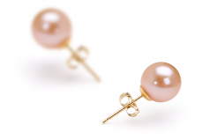 7-8mm AAAA Quality Freshwater Cultured Pearl Earring Pair in Pink