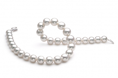 12-15mm AAA Quality South Sea Cultured Pearl Necklace in White