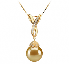 12-13mm AAA Quality South Sea Cultured Pearl Pendant in Edwina Gold