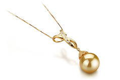 12-13mm AAA Quality South Sea Cultured Pearl Pendant in Edwina Gold