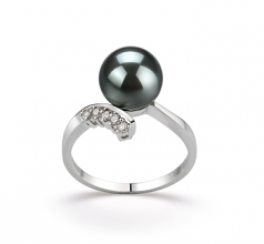 8-9mm AAA Quality Tahitian Cultured Pearl Ring in Grace Black