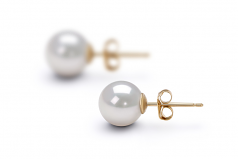 7.5-8mm AA Quality Japanese Akoya Cultured Pearl Earring Pair in White