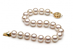 7-8mm AAA Quality Freshwater Cultured Pearl Bracelet in White