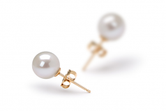 6-7mm AAAA Quality Freshwater Cultured Pearl Earring Pair in White