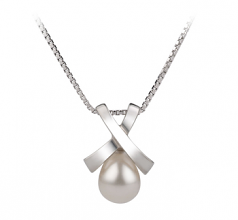 7-8mm AA Quality Freshwater Cultured Pearl Pendant in Empress White