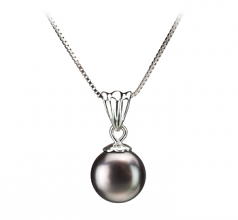 9-10mm AA Quality Freshwater Cultured Pearl Pendant in Nancy Black