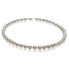 8.5-9.5mm AA Quality Freshwater Cultured Pearl Necklace in Drop White