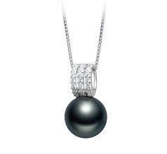 12-13mm AAA Quality Tahitian Cultured Pearl Pendant in Colette Black