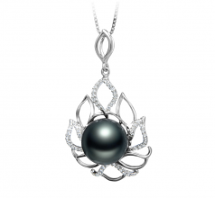 12-13mm AAA Quality Tahitian Cultured Pearl Pendant in Calida Black