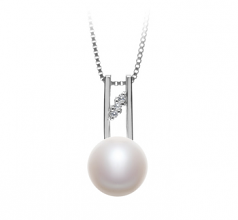 9-10mm AA Quality Freshwater Cultured Pearl Pendant in Hiriko White