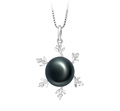 12-13mm AA Quality Freshwater Cultured Pearl Pendant in Besty Black