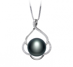 12-13mm AA Quality Freshwater Cultured Pearl Pendant in Alyssa Black