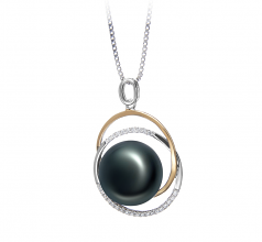 12-13mm AA Quality Freshwater Cultured Pearl Pendant in Judith Black