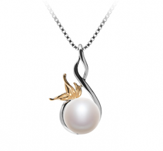 8-9mm AAA Quality Freshwater Cultured Pearl Pendant in Hester White