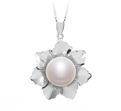 11.5-12mm AA Quality Freshwater Cultured Pearl Pendant in Zoe White