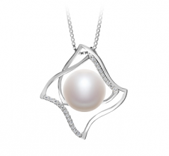 10-11mm AAA Quality Freshwater Cultured Pearl Pendant in Freda White