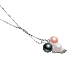 6-7mm AAAA Quality Freshwater Cultured Pearl Pendant in Grape Multicolor