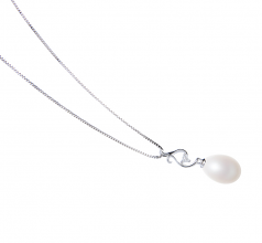 10-11mm AA - Drop Quality Freshwater Cultured Pearl Pendant in Benita White