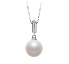 10-11mm AAAA Quality Freshwater Cultured Pearl Pendant in Aoife White