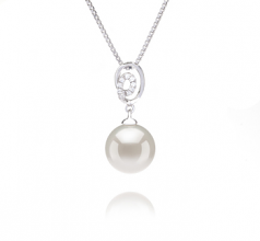 9-10mm AAAA Quality Freshwater Cultured Pearl Pendant in Kimberly White