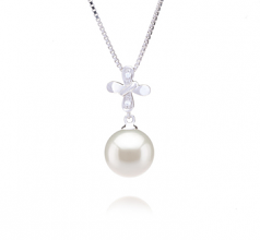 9-10mm AAAA Quality Freshwater Cultured Pearl Pendant in Taylor White