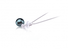 9-10mm AAA Quality Tahitian Cultured Pearl Pendant in Taylor Black