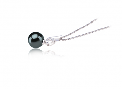 9-10mm AAA Quality Tahitian Cultured Pearl Pendant in Courtney Black