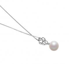 10-11mm AAAA Quality Freshwater Cultured Pearl Pendant in Hilary White