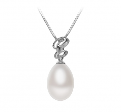 10-11mm AA - Drop Quality Freshwater Cultured Pearl Pendant in Rylie White