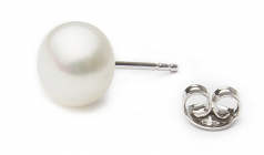 8-8.5mm AA Quality Freshwater Cultured Pearl Earring Pair in White