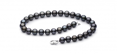 12-12.9mm AAA Quality Tahitian Cultured Pearl Necklace in Black