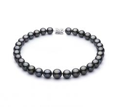 13.1-16mm AAA+ Quality Tahitian Cultured Pearl Necklace in Black