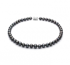 9.1-11mm AA+ Quality Tahitian Cultured Pearl Necklace in Black