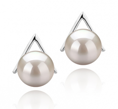 8-9mm AAAA Quality Freshwater Cultured Pearl Earring Pair in Africa White