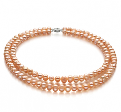 6-7mm A Quality Freshwater Cultured Pearl Necklace in Jara Pink