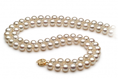 7.5-8.5mm AA Quality Freshwater Cultured Pearl Necklace in White