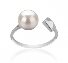 7-8mm AAAA Quality Freshwater Cultured Pearl Ring in Alma White