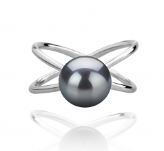 8-9mm AAA Quality Freshwater Cultured Pearl Ring in Esty Black