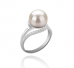 9-10mm AAAA Quality Freshwater Cultured Pearl Ring in Royisal White