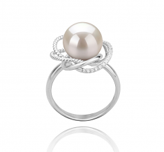 9-10mm AAAA Quality Freshwater Cultured Pearl Ring in Bobbie White